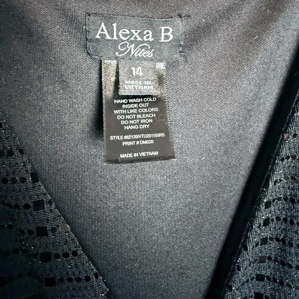 Alexa B Nites Elegant Black Sequin Dress - Picture 5 of 6